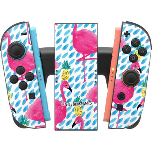 Bouffants and Broken Hearts Party Flamingos Nintendo Switch 2 (2025) Joy-Con Controller Skin
