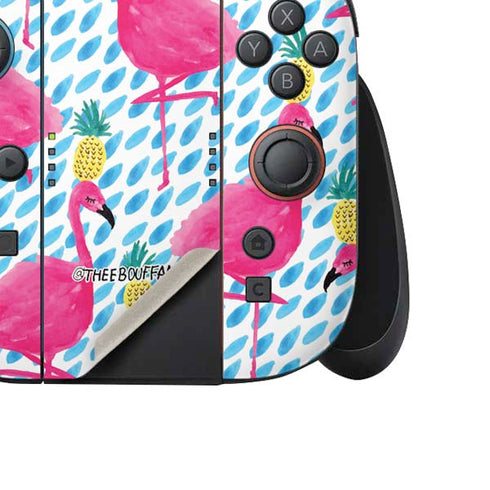 Bouffants and Broken Hearts Party Flamingos Nintendo Switch 2 (2025) Joy-Con Controller Skin