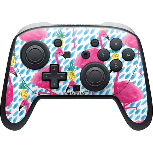 Bouffants and Broken Hearts Party Flamingos Nintendo Skins