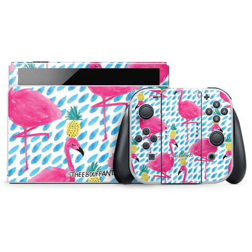 Bouffants and Broken Hearts Party Flamingos Nintendo Skins