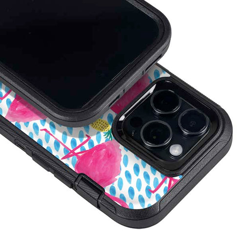 Bouffants and Broken Hearts Party Flamingos Otterbox Defender iPhone Skin