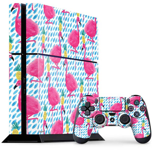 Bouffants and Broken Hearts Party Flamingos PlayStation PS4 Skins