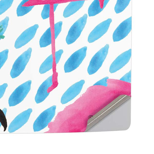 Bouffants and Broken Hearts Party Flamingos PS5 Pro Disk Console Skin