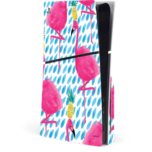 Bouffants and Broken Hearts Party Flamingos PlayStation PS5 Skins