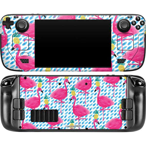 Bouffants and Broken Hearts Party Flamingos Steam Deck Handheld Gaming Computer OLED Skin