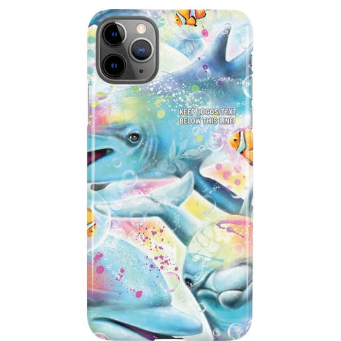 Pastel Dolphins by Sheena Pike iPhone Cases