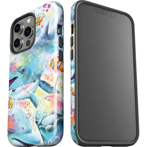 Pastel Dolphins by Sheena Pike iPhone 15 Pro Impact Case