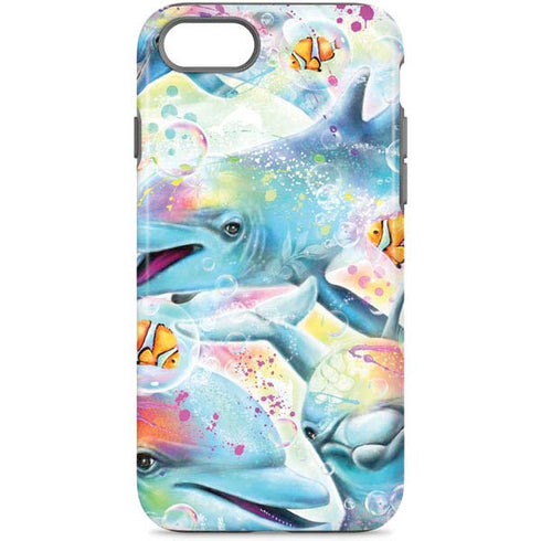 Pastel Dolphins by Sheena Pike iPhone Cases