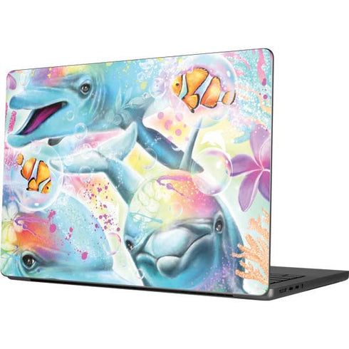 Pastel Dolphins by Sheena Pike Apple MacBook Pro 14-inch Skin