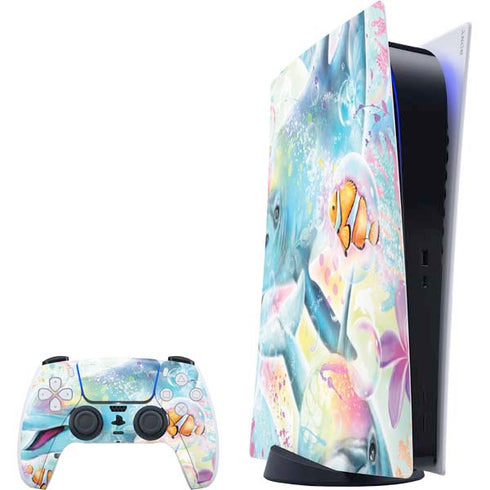 Pastel Dolphins by Sheena Pike PlayStation PS5 Skins