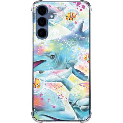 Pastel Dolphins by Sheena Pike Galaxy A35 5G Clear Case