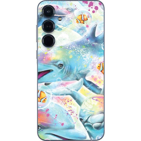 Pastel Dolphins by Sheena Pike Galaxy A35 5G Skin