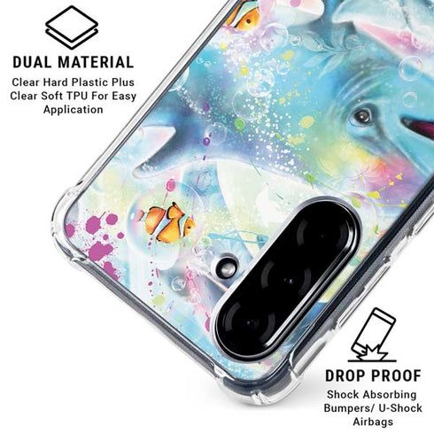 Pastel Dolphins by Sheena Pike Galaxy A36 5G Clear Case