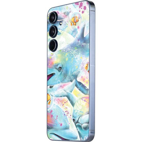 Pastel Dolphins by Sheena Pike Galaxy A36 5G Skin