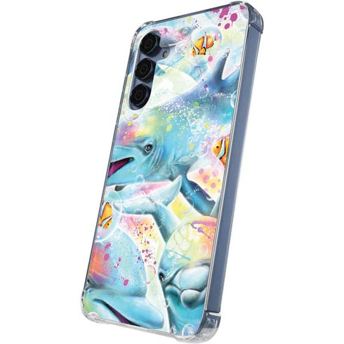 Pastel Dolphins by Sheena Pike Galaxy A55 5G Clear Case