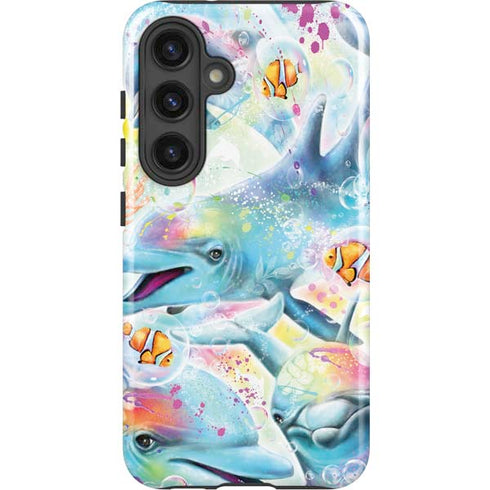 Pastel Dolphins by Sheena Pike Galaxy S25 Impact Case