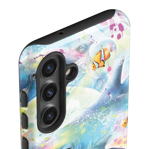 Pastel Dolphins by Sheena Pike Galaxy S25 Impact Case