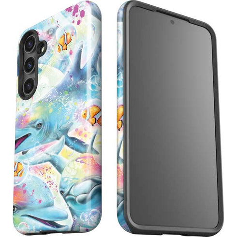 Pastel Dolphins by Sheena Pike Galaxy S25 Impact Case