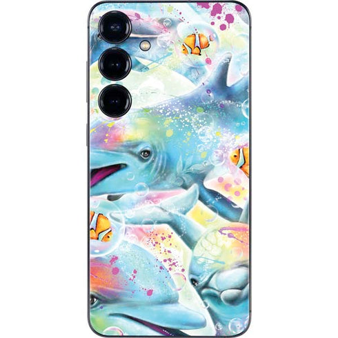 Pastel Dolphins by Sheena Pike Galaxy S25 Plus Skin