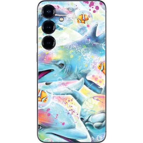 Pastel Dolphins by Sheena Pike Galaxy S25 Skin