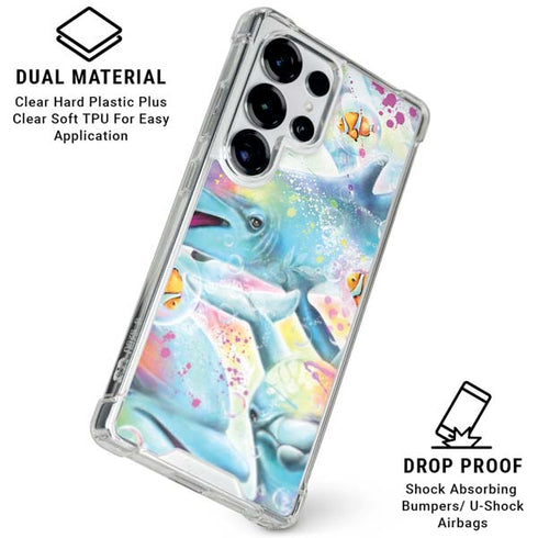 Pastel Dolphins by Sheena Pike Galaxy S25 Ultra Clear Case