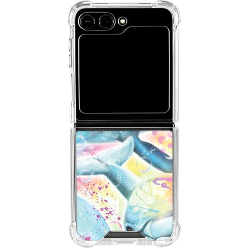 Pastel Dolphins by Sheena Pike Galaxy Z Flip6 Clear Case