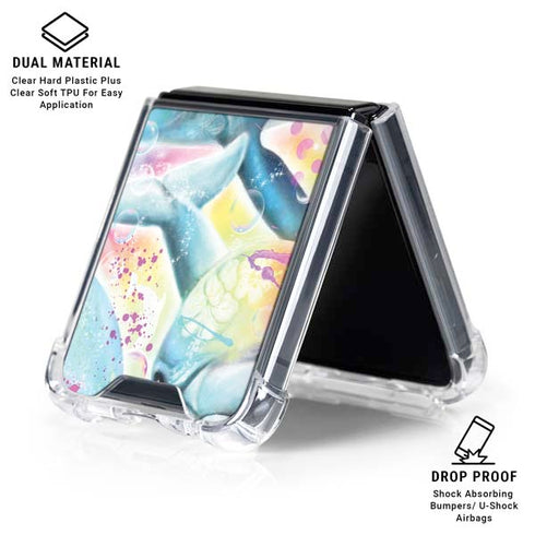 Pastel Dolphins by Sheena Pike Galaxy Z Flip6 Clear Case