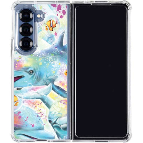 Pastel Dolphins by Sheena Pike Galaxy Z Fold6 Clear Case