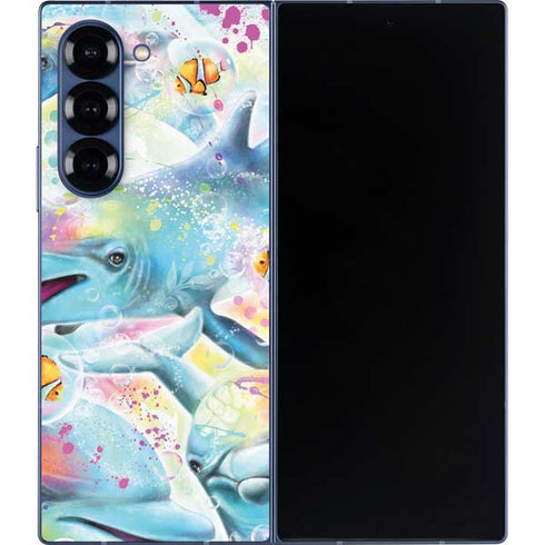 Pastel Dolphins by Sheena Pike Galaxy Z Fold6 Skin