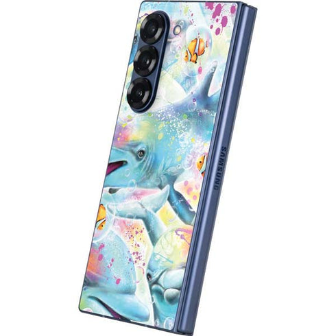 Pastel Dolphins by Sheena Pike Galaxy Z Fold6 Skin