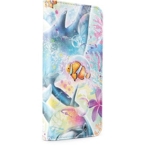Pastel Dolphins by Sheena Pike iPhone 13 Folio Case