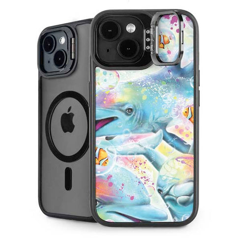 Pastel Dolphins by Sheena Pike iPhone 13 Kickstand Case