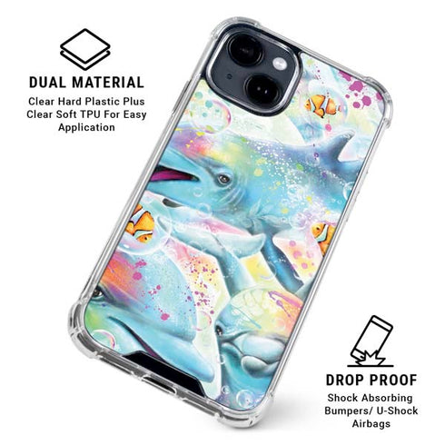 Pastel Dolphins by Sheena Pike iPhone 15 Clear Case