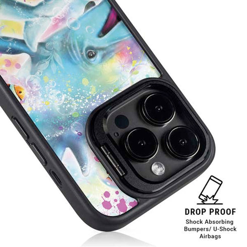 Pastel Dolphins by Sheena Pike iPhone 15 Pro Kickstand Case