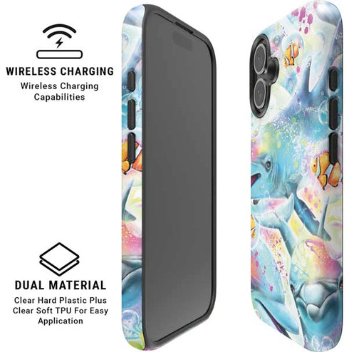 Pastel Dolphins by Sheena Pike iPhone 16 Magsafe Impact Case