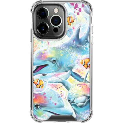 Pastel Dolphins by Sheena Pike iPhone 16 Pro Clear Case