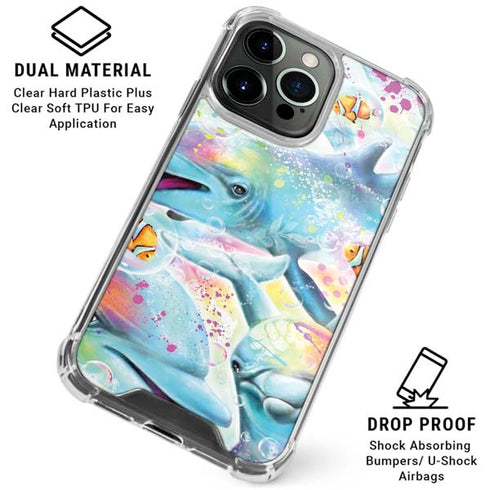 Pastel Dolphins by Sheena Pike iPhone 16 Pro Clear Case