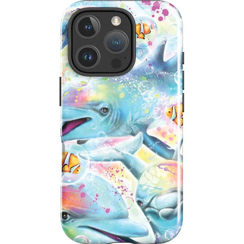 Pastel Dolphins by Sheena Pike iPhone 16 Pro Max Impact Case