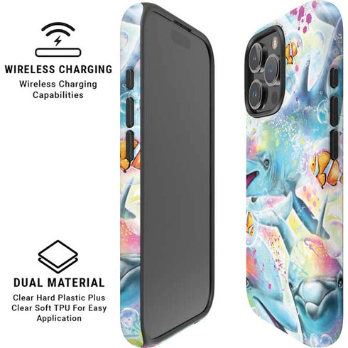 Pastel Dolphins by Sheena Pike iPhone 16 Pro Max Magsafe Impact Case