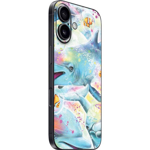 Pastel Dolphins by Sheena Pike iPhone 16 Skin