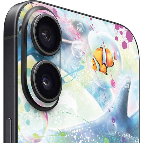 Pastel Dolphins by Sheena Pike iPhone 16 Skin