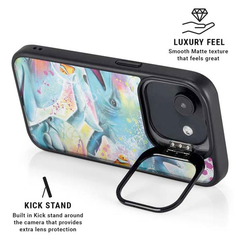 Pastel Dolphins by Sheena Pike iPhone 16e Kickstand Case