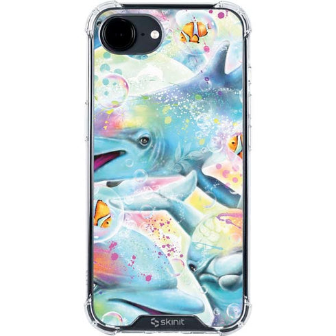 Pastel Dolphins by Sheena Pike iPhone 16e Clear Case