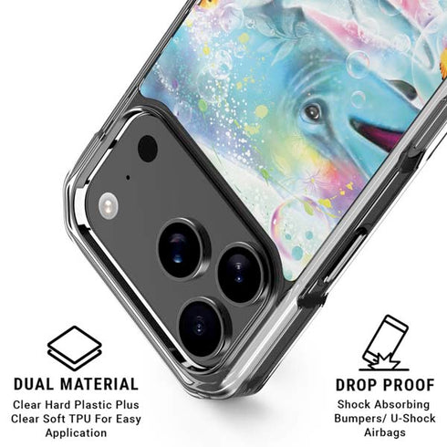 Pastel Dolphins by Sheena Pike iPhone 18 Pro Clear Case