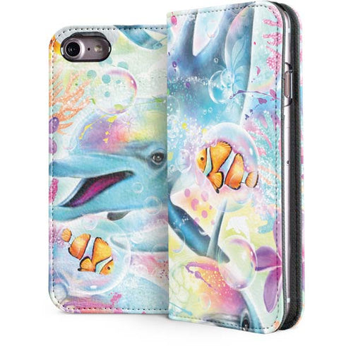 Pastel Dolphins by Sheena Pike iPhone 7 Folio Case