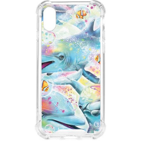 Pastel Dolphins by Sheena Pike iPhone XS Clear Case