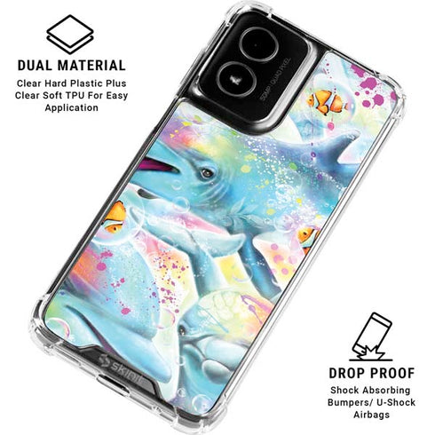 Pastel Dolphins by Sheena Pike Moto G Power 5G (2024) Clear Case