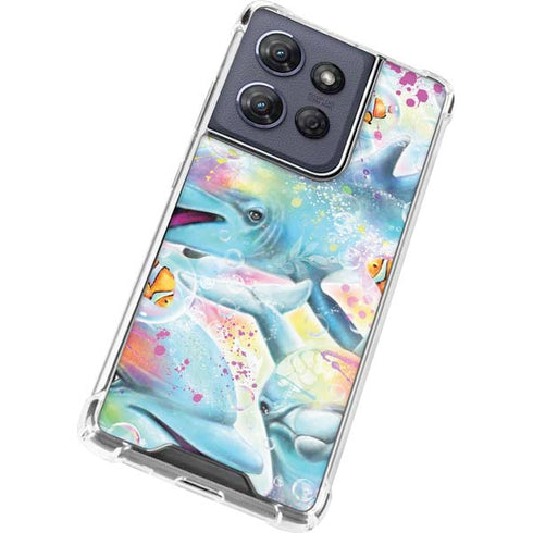 Pastel Dolphins by Sheena Pike Moto G Power 5G (2025) Clear Case