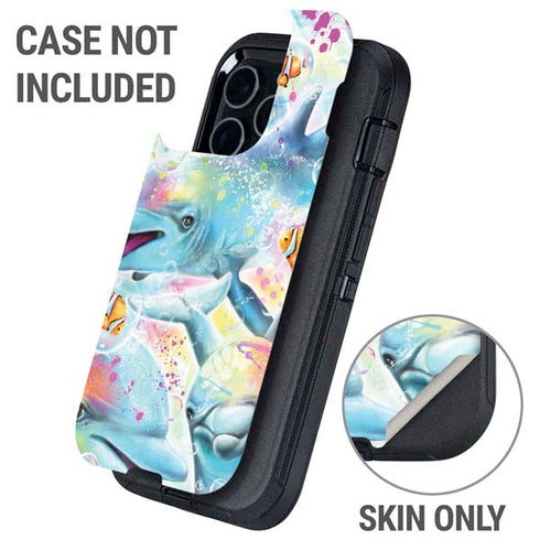Pastel Dolphins by Sheena Pike Otterbox Defender iPhone Skin