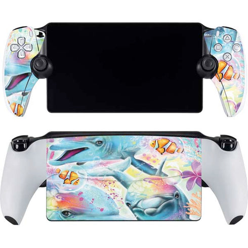 Pastel Dolphins by Sheena Pike PlayStation Portal Remote Player Skin